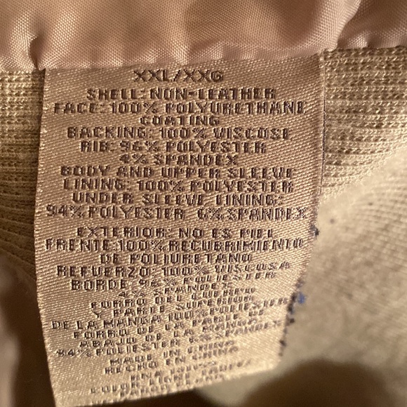 Sebby Tan Faux Leather Jacket Size XXL - Picture 3 of 11